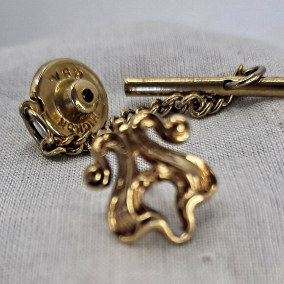 ANTIQUE TIE TACK LAPEL PIN ~ VICTORIAN BEAUTY ~ NOUVEAU ~ FLEUR DE LIS 1880-1900 - Picture 11 of 12